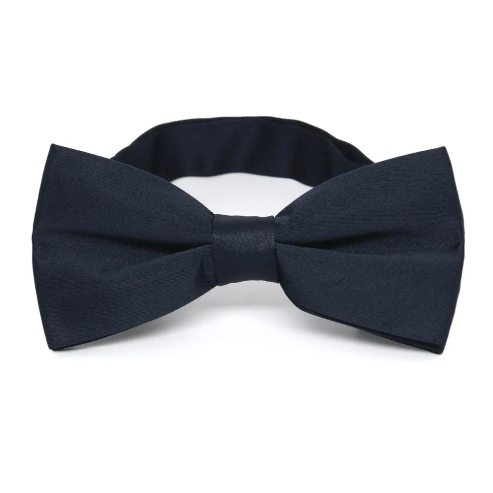 Dark Navy Blue Band Collar Bow Tie sold by TieMart