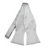 Light Silver Premium Self-Tie Bow Tie sold by TieMart