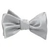 Light Silver Premium Self-Tie Bow Tie sold by TieMart