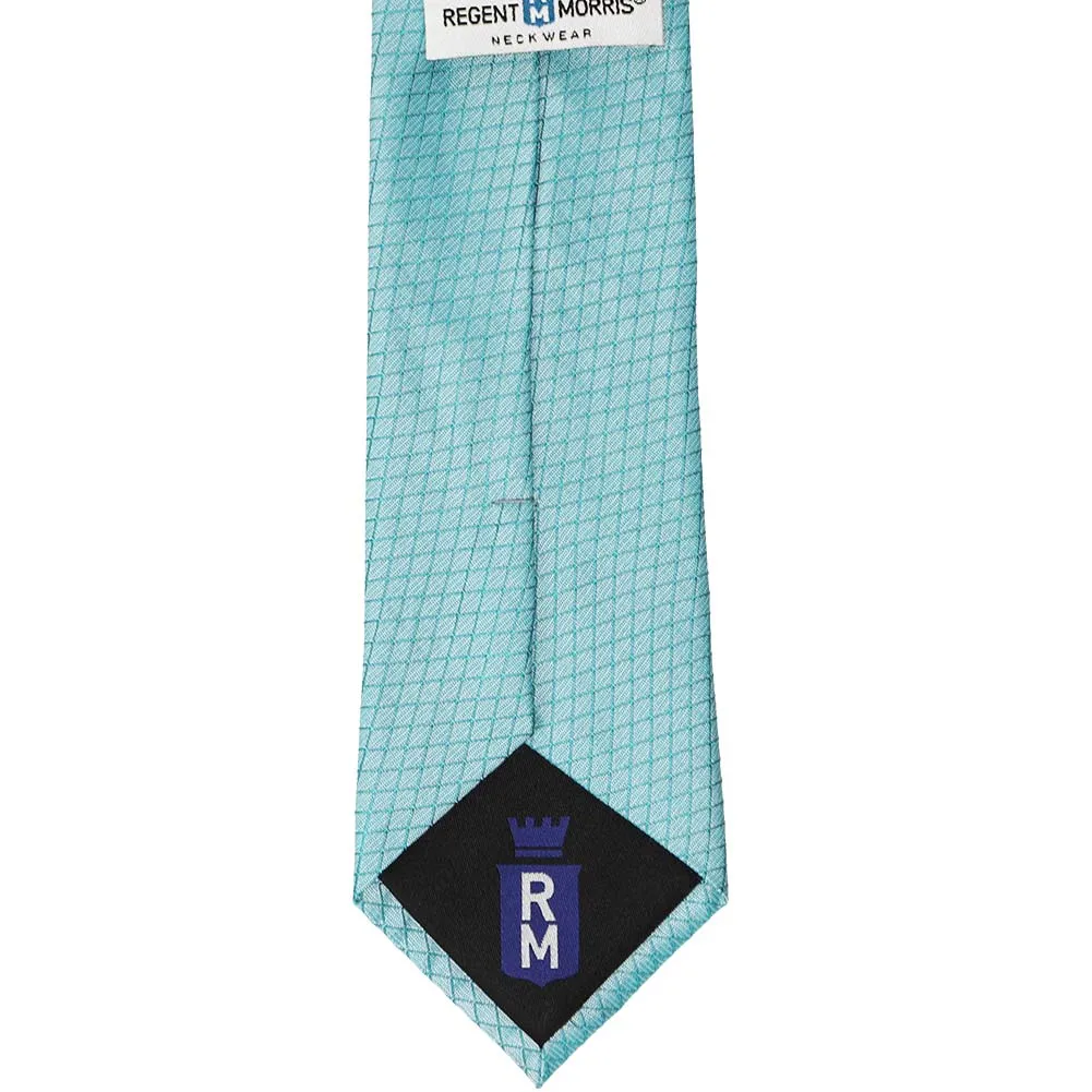 Bright Blue Groomsmen Lattice Cotton/Silk Narrow Necktie, 3" Width sold by TieMart product image thumbnail 3