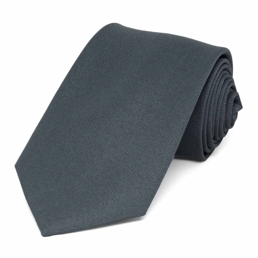 Gray Matte Finish Necktie, 3" Width sold by TieMart