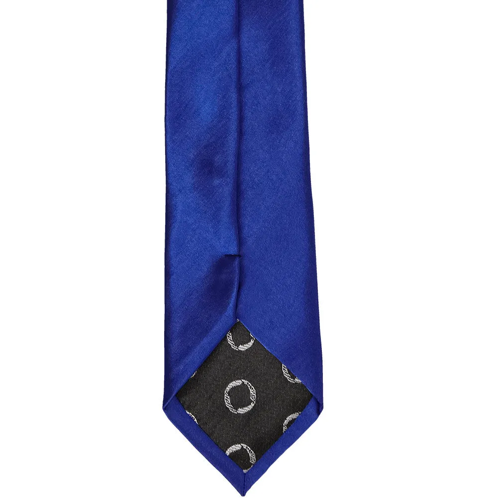 Sapphire Blue Slim Solid Color Necktie, 2.5" Width sold by TieMart product image thumbnail 4