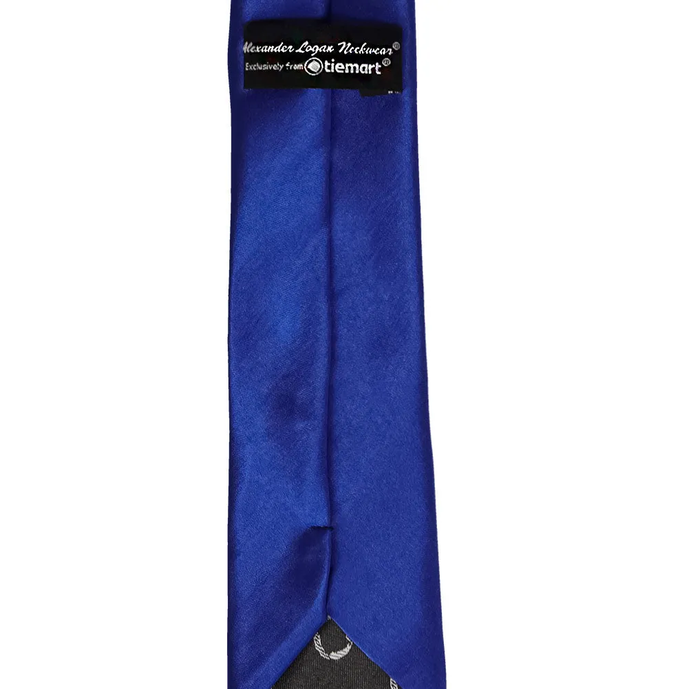 Sapphire Blue Slim Solid Color Necktie, 2.5" Width sold by TieMart product image thumbnail 3