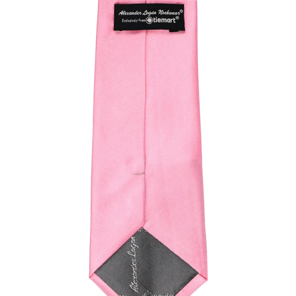 Bright Pink Solid Color Necktie sold by TieMart product image thumbnail 3