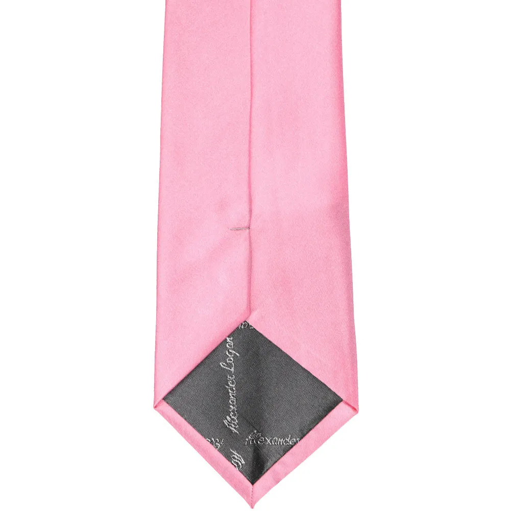 Bright Pink Solid Color Necktie sold by TieMart product image thumbnail 4