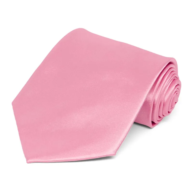 Bright Pink Solid Color Necktie sold by TieMart