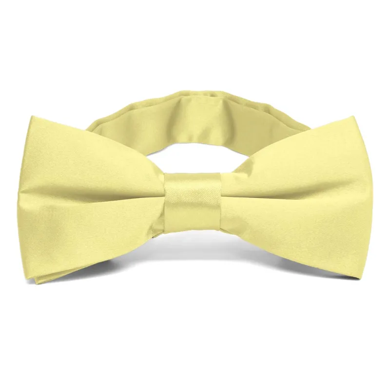 Butter Yellow Band Collar Bow Tie sold by TieMart