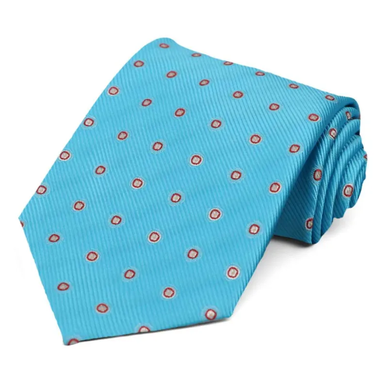 Turquoise Willoughby Dotted Necktie sold by TieMart