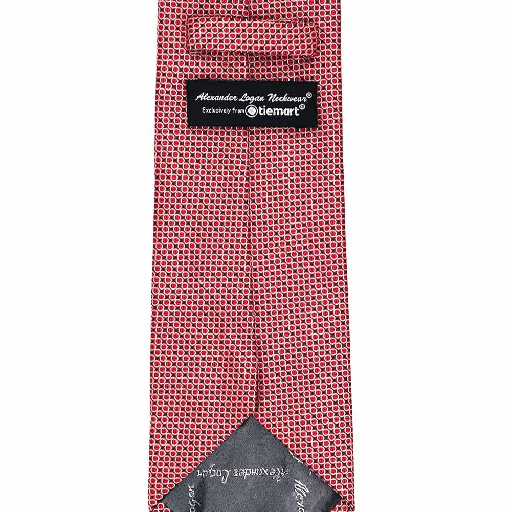 Red Henry Grain Pattern Necktie sold by TieMart product image thumbnail 3