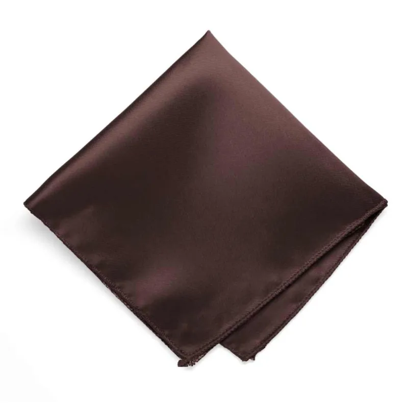 Brown Solid Color Pocket Square sold by TieMart