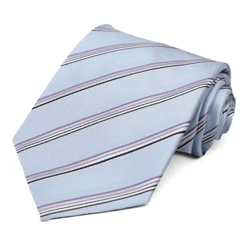 Sky Blue Hayward Striped Necktie sold by TieMart