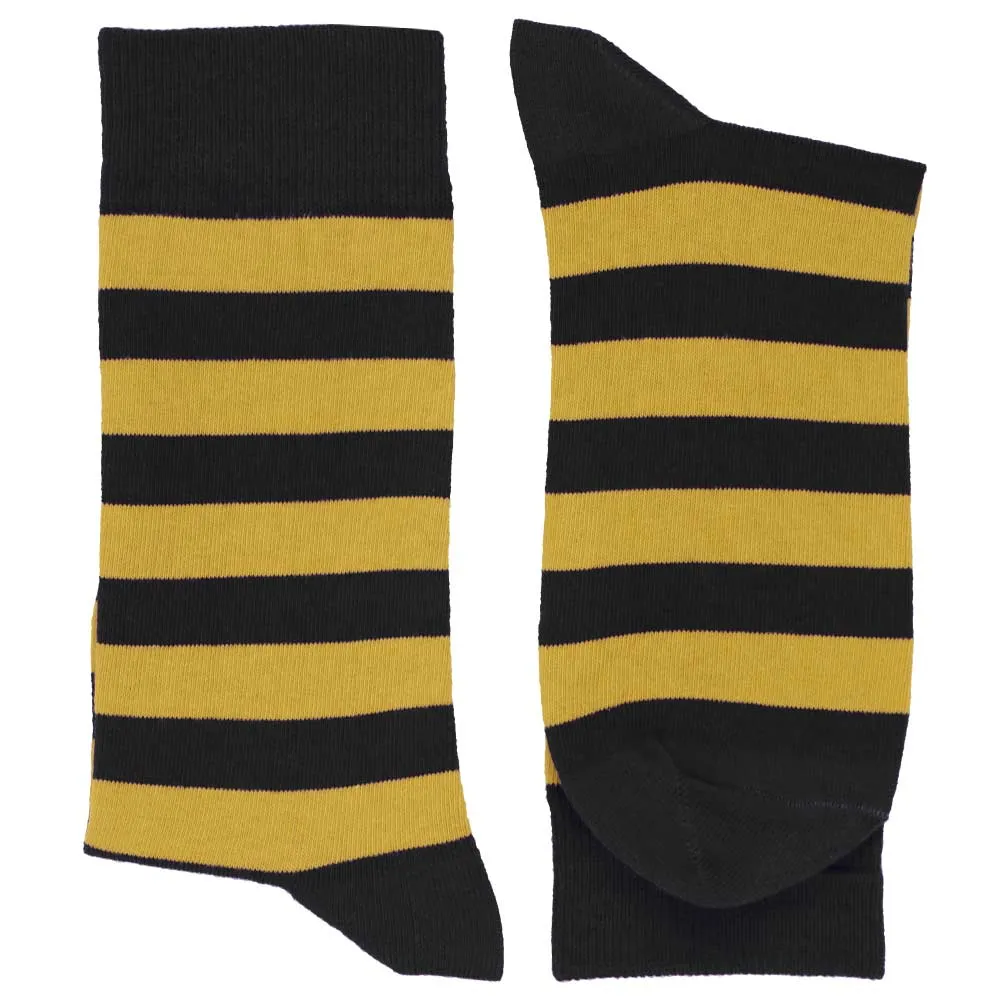 Men's Black and Gold Striped Socks sold by TieMart product image thumbnail 2