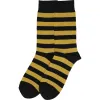 Men's Black and Gold Striped Socks sold by TieMart
