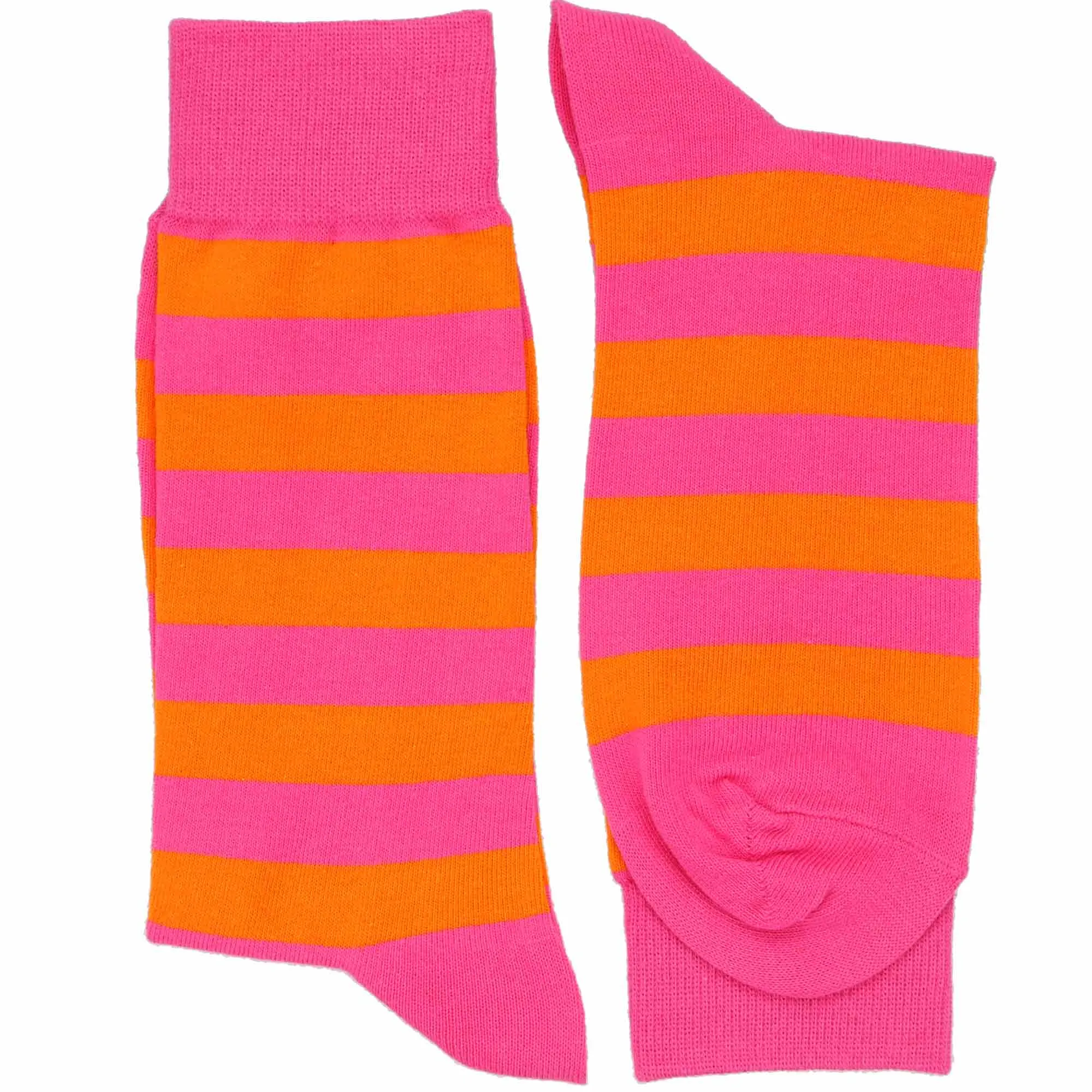 Men's Hot Pink and Orange Striped Socks sold by TieMart product image thumbnail 2