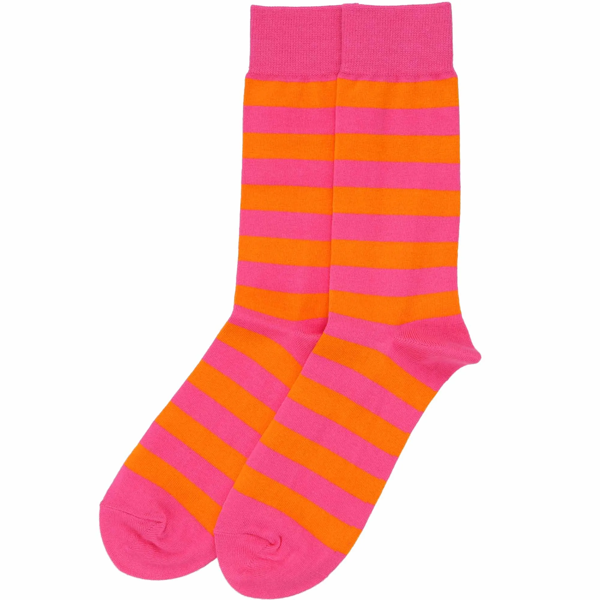 Men's Hot Pink and Orange Striped Socks sold by TieMart product image thumbnail 3
