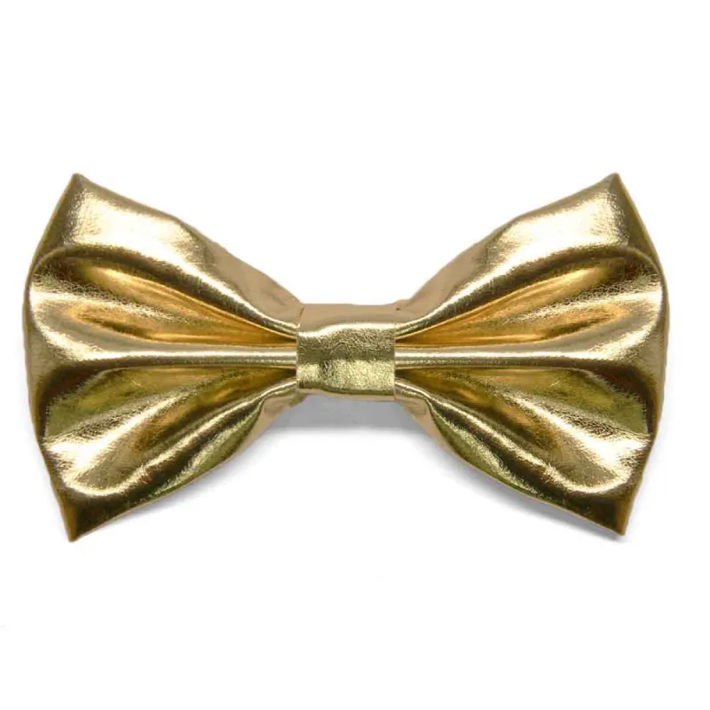 Gold Shiny Metallic Bow Tie sold by TieMart