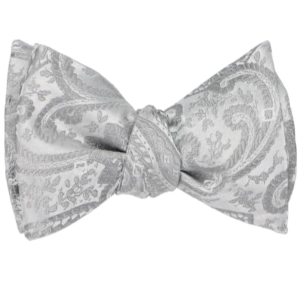 Mercury Silver Clara Paisley Self-Tie Bow Tie sold by TieMart product image thumbnail 2