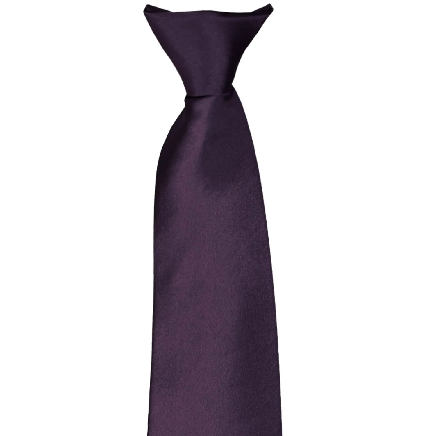 Eggplant Purple Solid Color Clip-On Tie sold by TieMart product image thumbnail 2