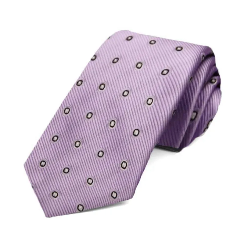 Lavender Willoughby Dotted Slim Necktie sold by TieMart