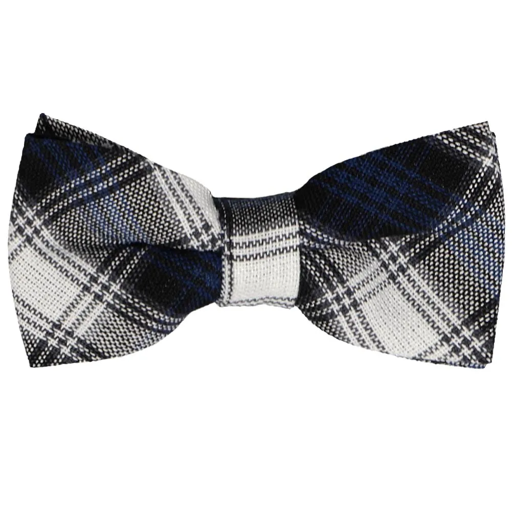Navy Blue Plaid Bow Tie sold by TieMart
