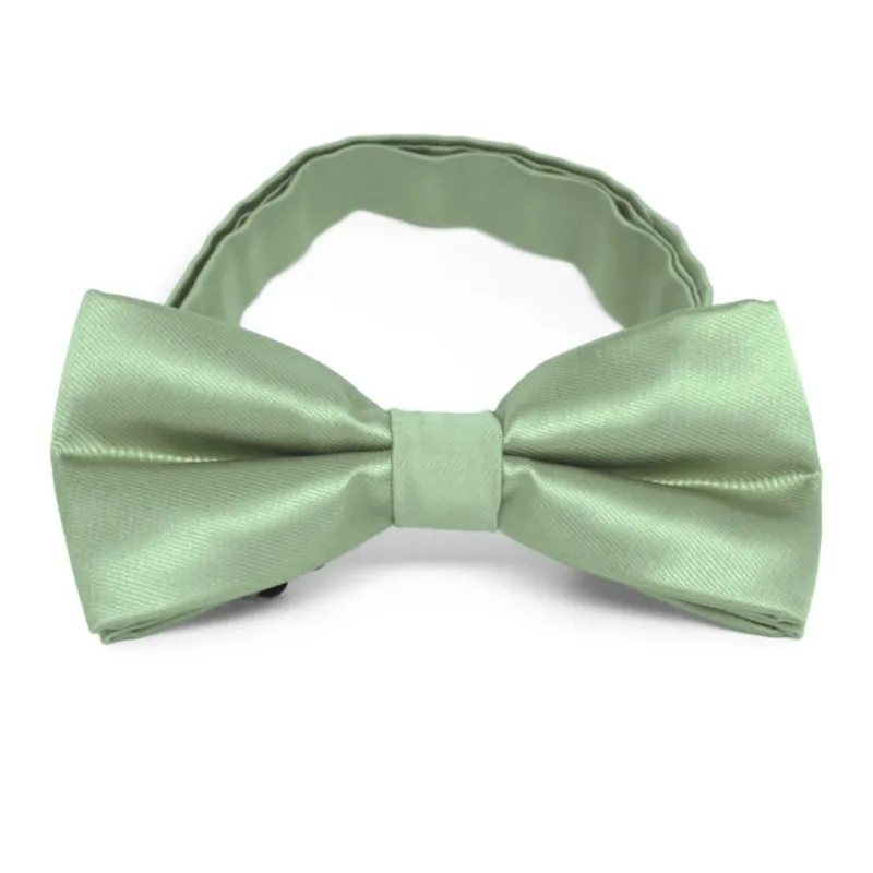 Mint Green Band Collar Bow Tie sold by TieMart