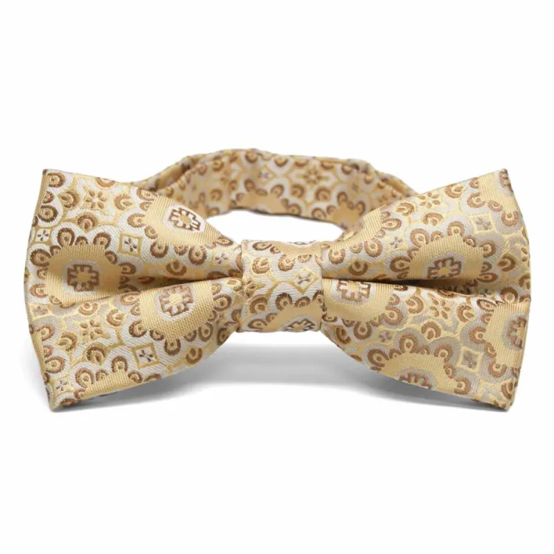 Straw Emma Floral Pattern Band Collar Bow Tie sold by TieMart