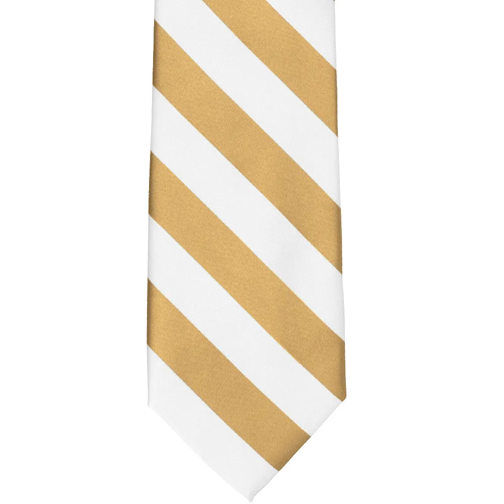 Honey Gold and White Striped Tie sold by TieMart product image thumbnail 3