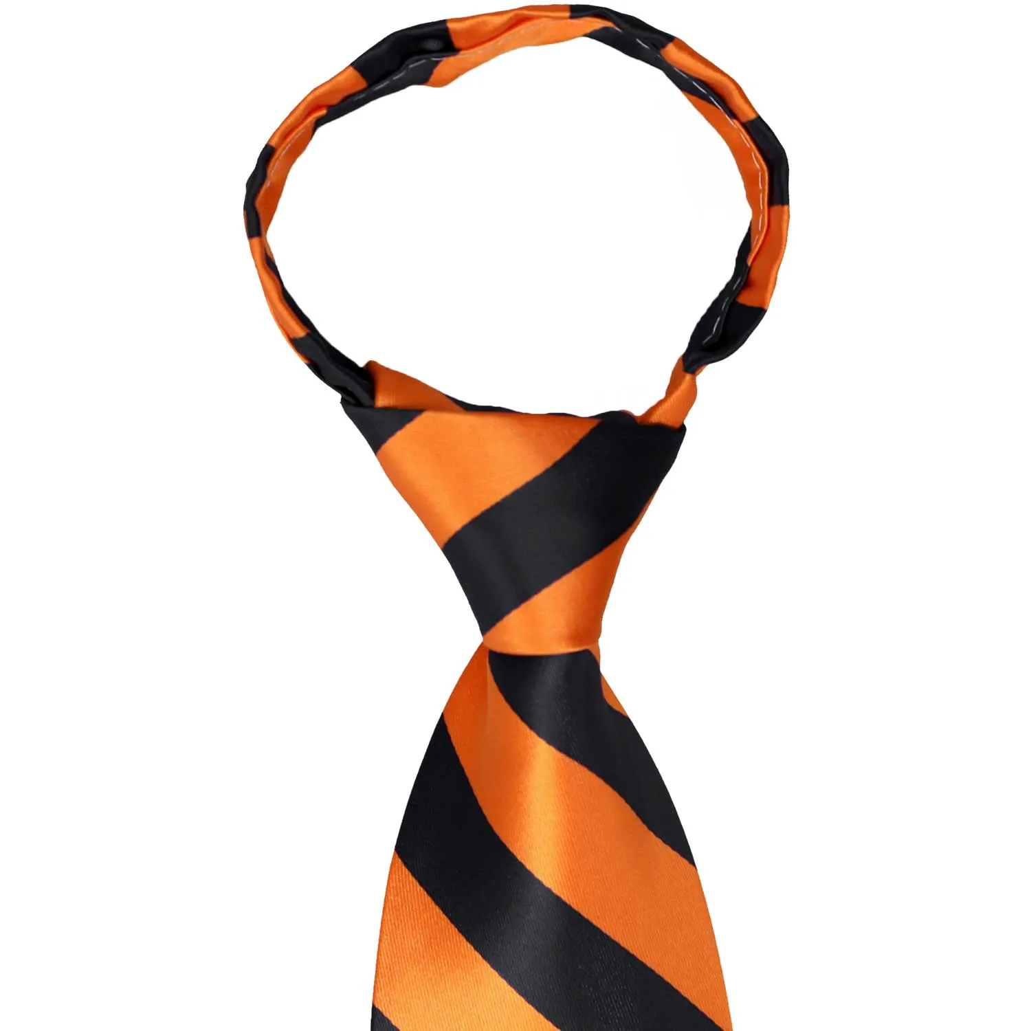 Orange and Black Striped Zipper Tie sold by TieMart product image thumbnail 2