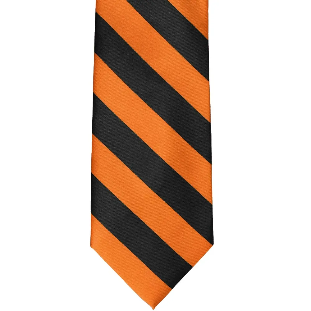 Orange and Black Striped Zipper Tie sold by TieMart product image thumbnail 3