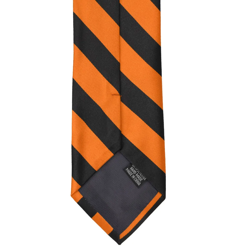 Orange and Black Striped Zipper Tie sold by TieMart product image thumbnail 5