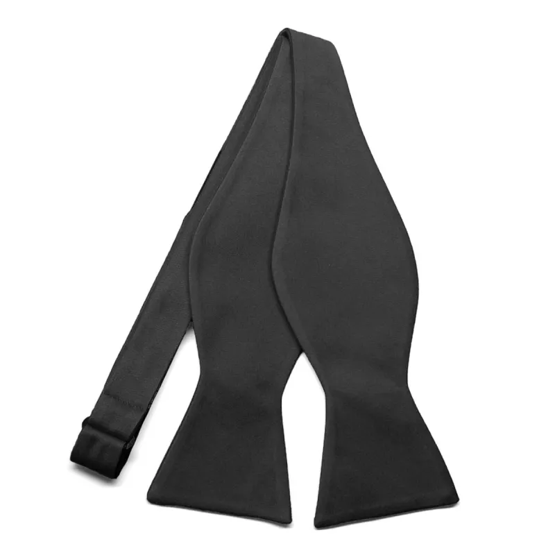 Black Cotton/Silk Self-Tie Bow Tie sold by TieMart