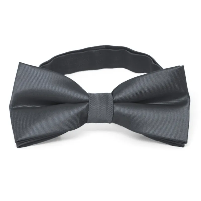 Dark Gray Band Collar Bow Tie sold by TieMart
