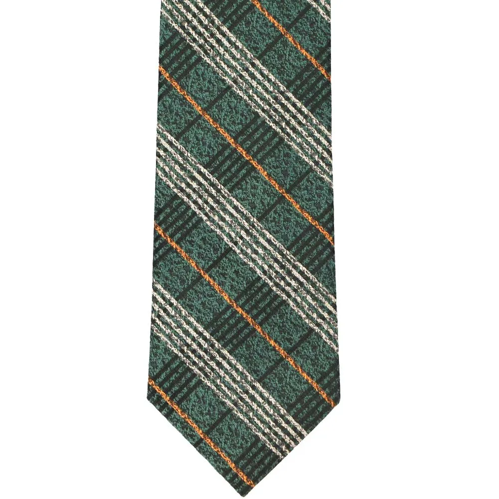 Dark Green Elder Plaid Cotton/Silk Necktie sold by TieMart product image thumbnail 2