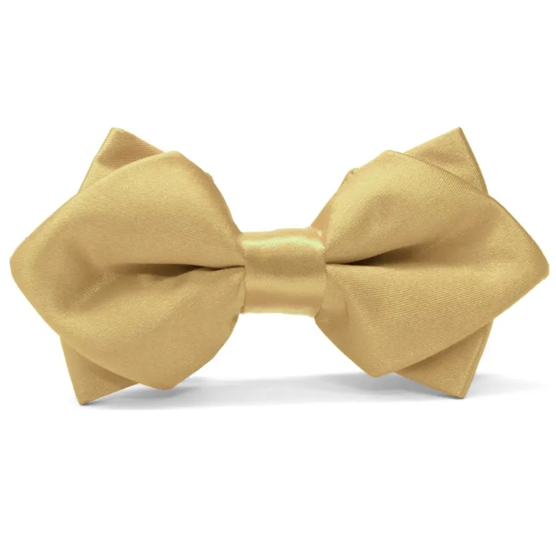 Pale Gold Diamond Tip Bow Tie sold by TieMart