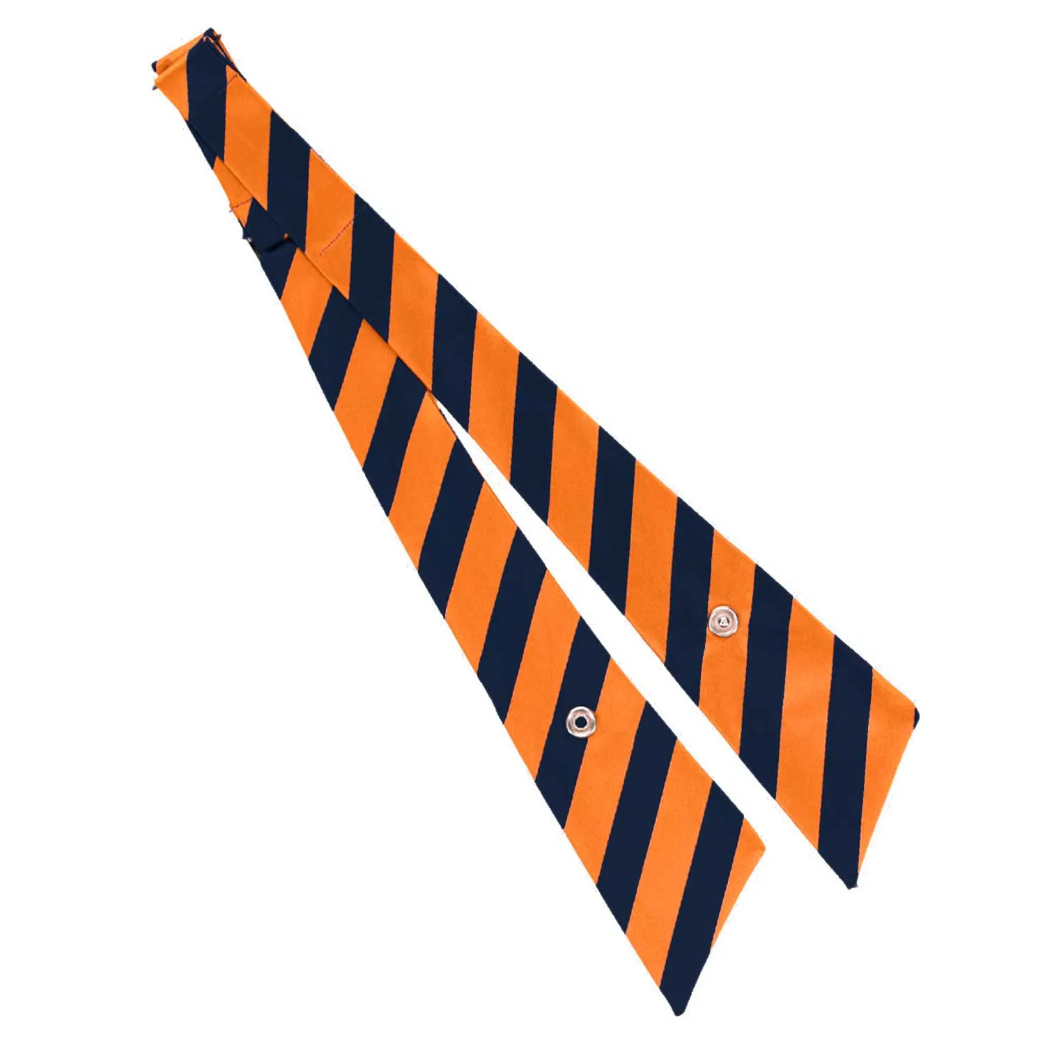 Navy Blue and Orange Striped Crossover Tie sold by TieMart product image thumbnail 3