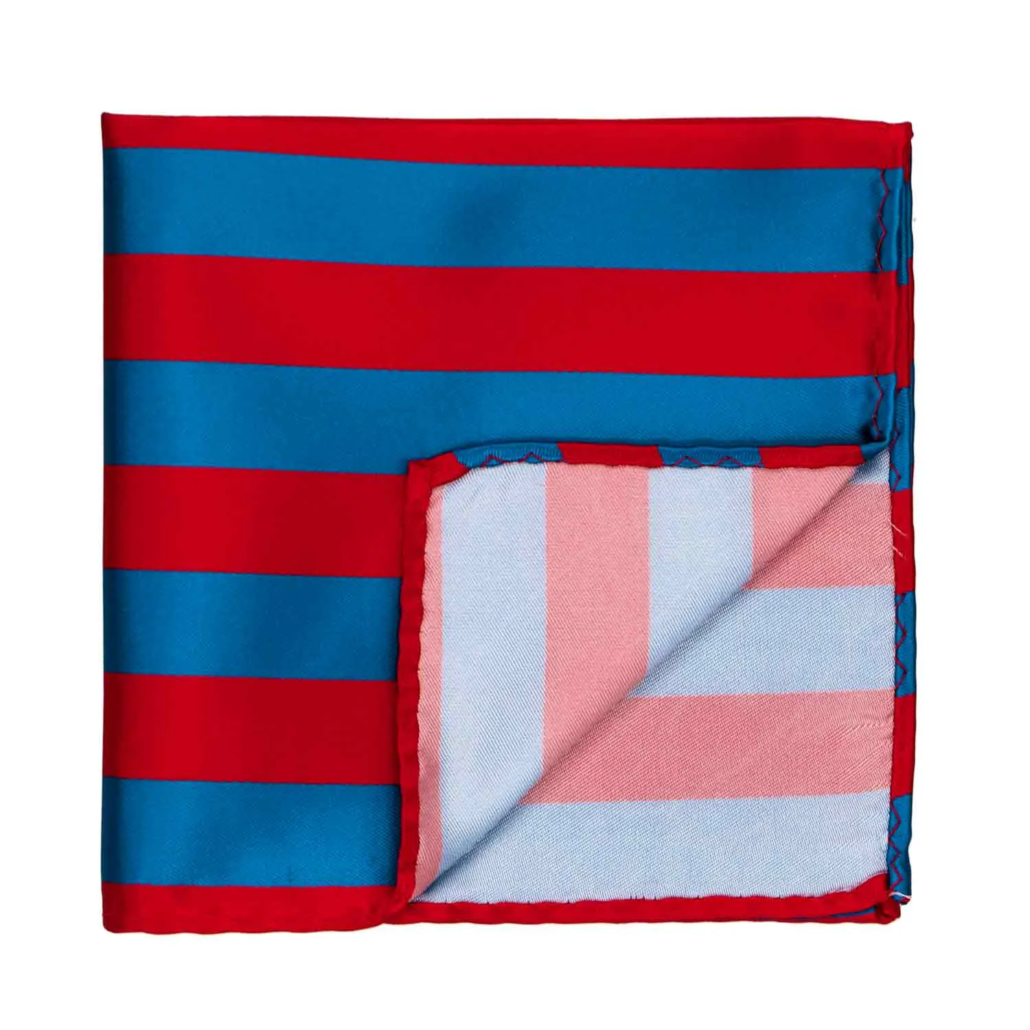 Red and Blue Striped Pocket Square sold by TieMart product image thumbnail 2