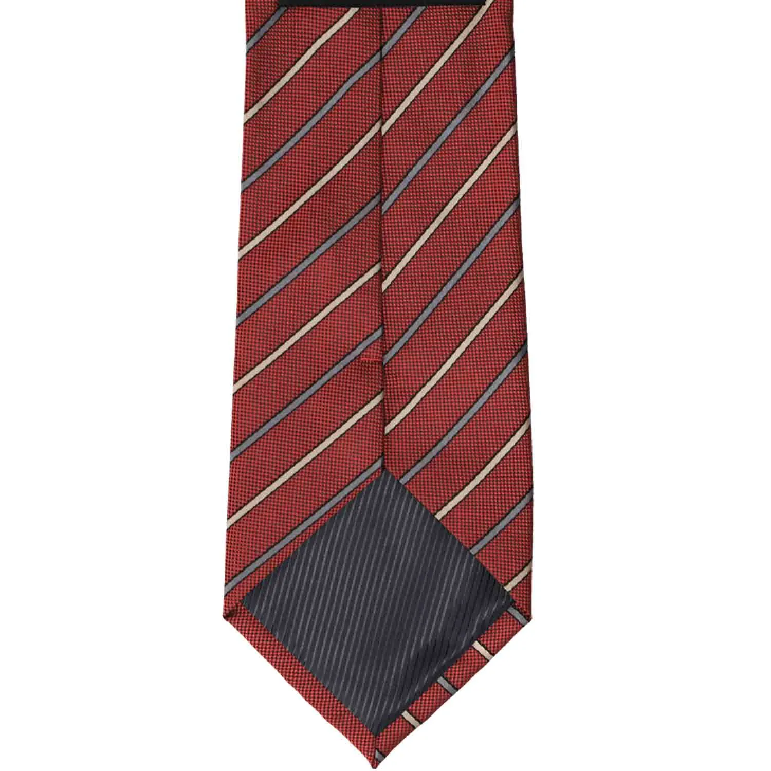 Crimson Red Stanley Striped Necktie sold by TieMart product image thumbnail 3
