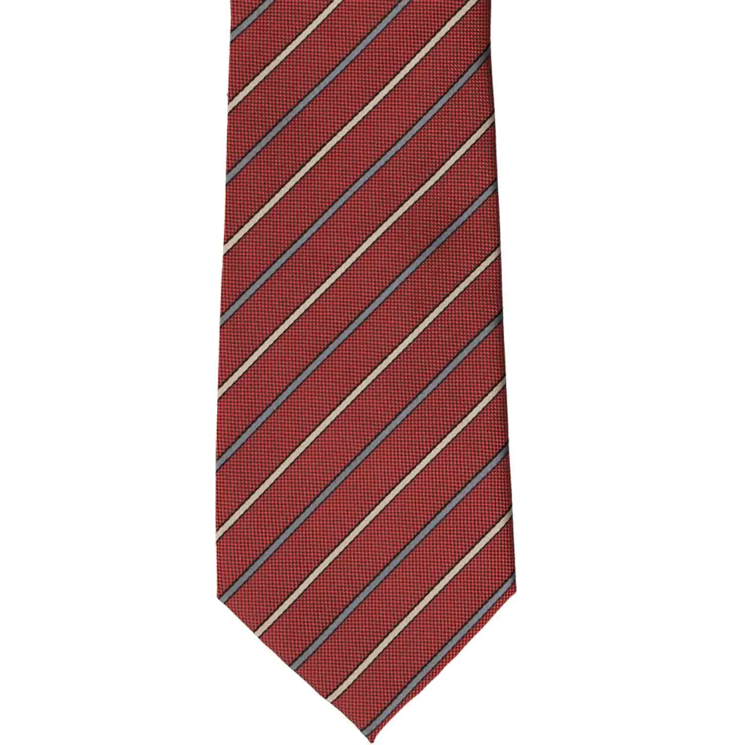 Crimson Red Stanley Striped Necktie sold by TieMart product image thumbnail 2