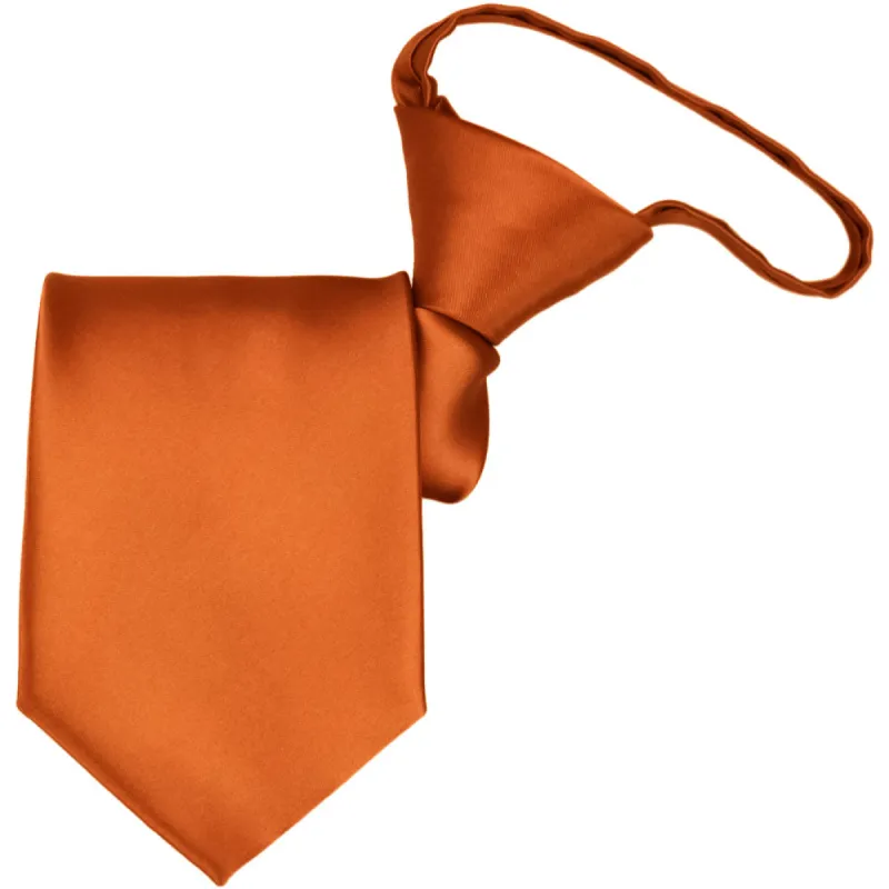 Burnt Orange Premium Zipper Tie sold by TieMart