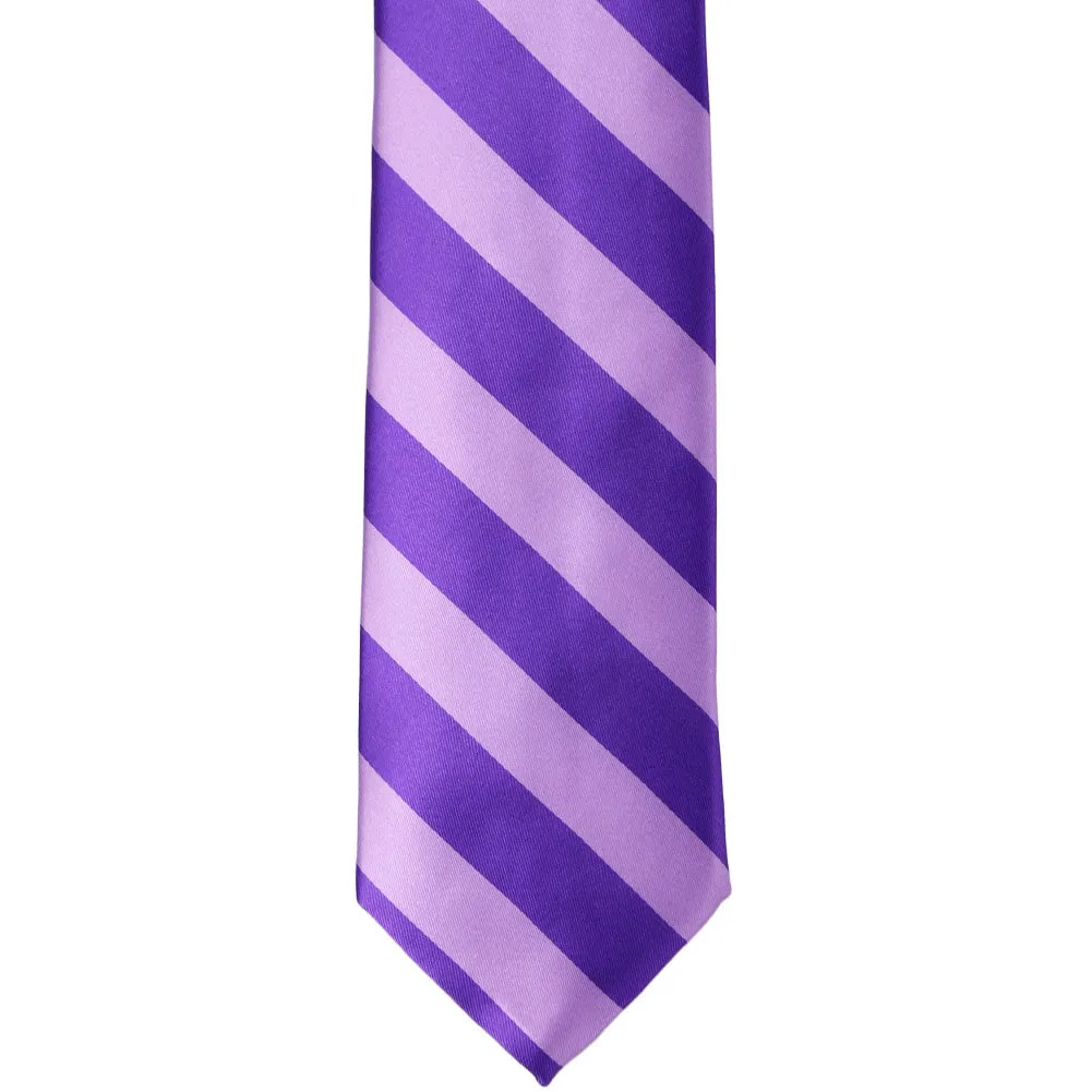 Purple and Lavender Striped Narrow Tie, 3" Width sold by TieMart product image thumbnail 2