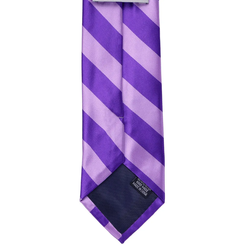 Purple and Lavender Striped Narrow Tie, 3" Width sold by TieMart product image thumbnail 4