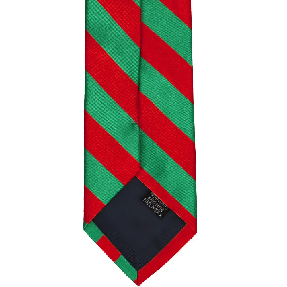 Red and Green Extra Long Striped Tie sold by TieMart product image thumbnail 4