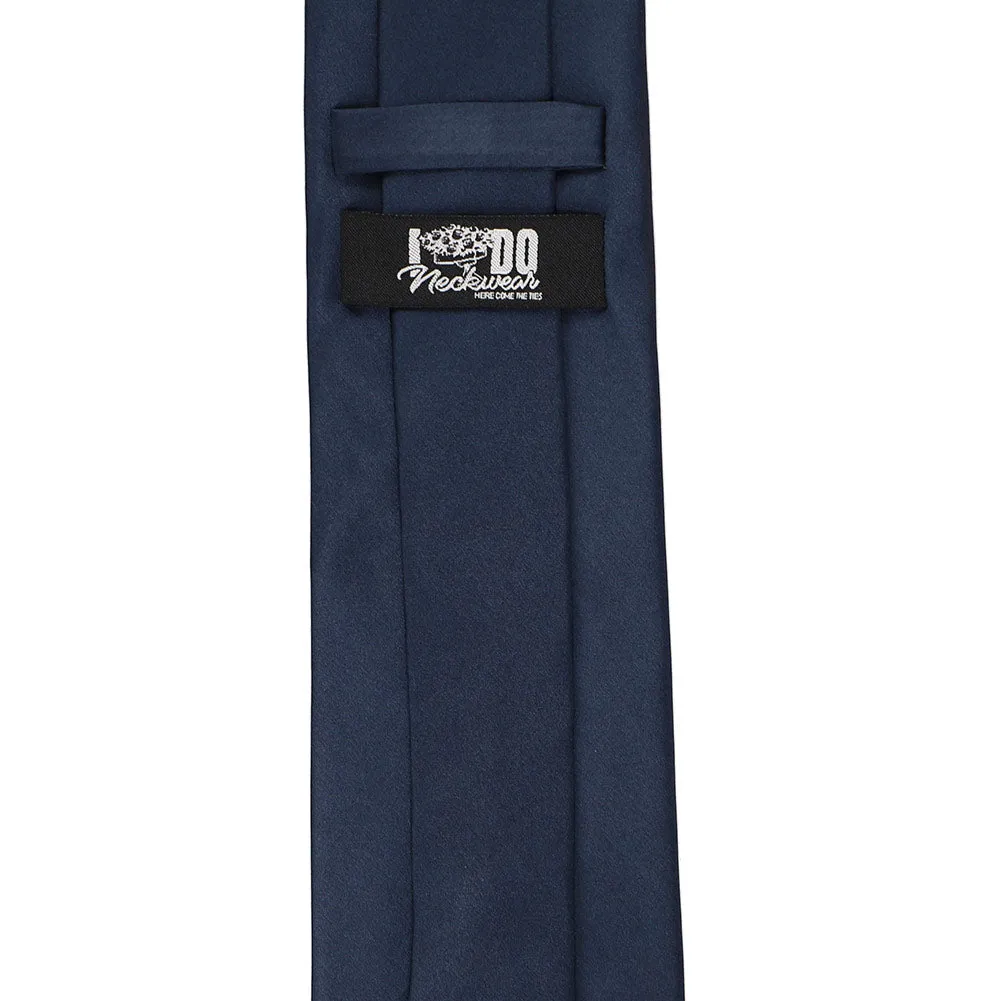 Navy Blue Silk Necktie sold by TieMart product image thumbnail 3