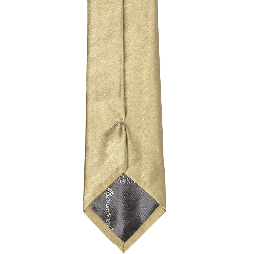Sparkling Champagne Slim Solid Color Necktie, 2.5" Width sold by TieMart product image thumbnail 4
