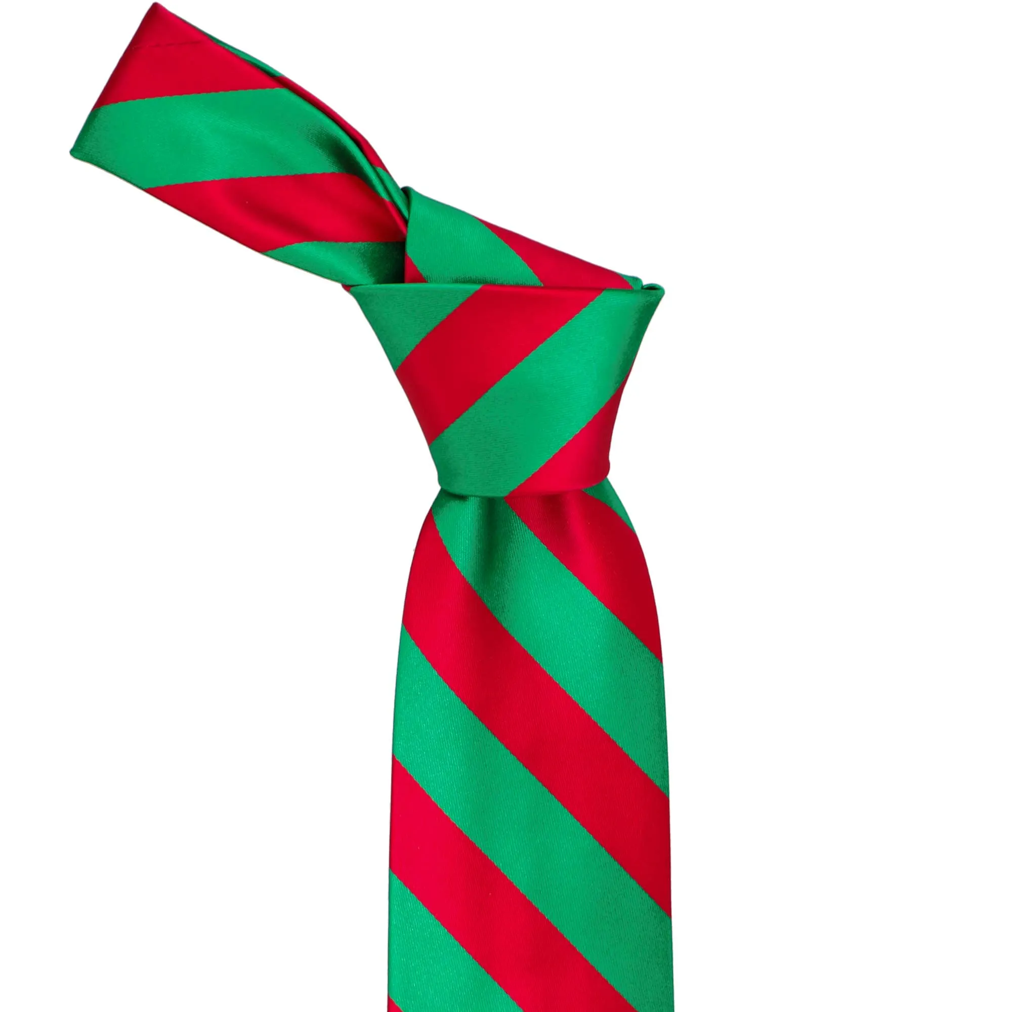 Red and Green Extra Long Striped Tie sold by TieMart product image thumbnail 2