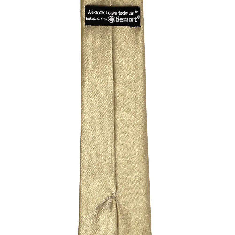 Sparkling Champagne Slim Solid Color Necktie, 2.5" Width sold by TieMart product image thumbnail 3