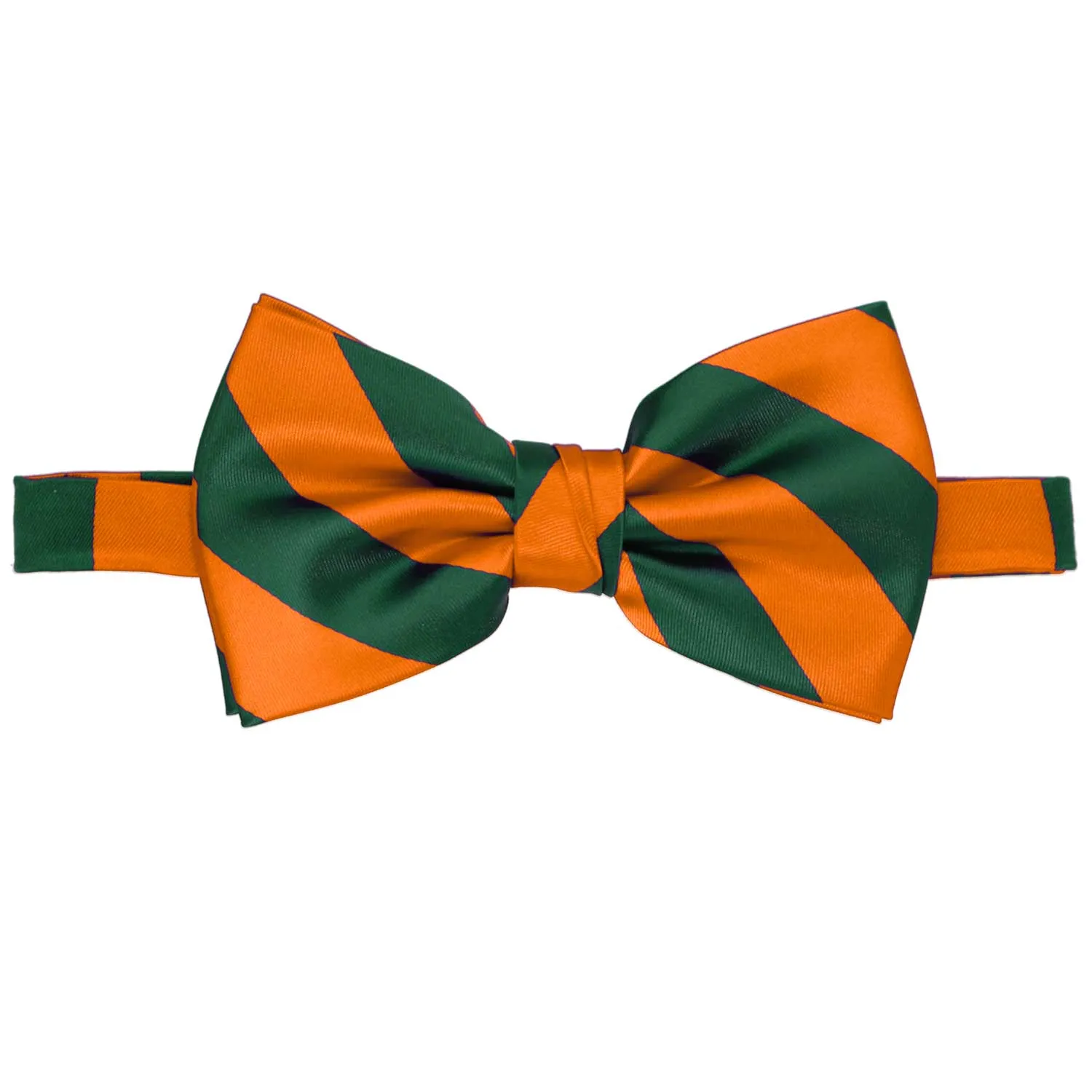 Florida Orange and Dark Green Striped Bow Tie sold by TieMart product image thumbnail 2