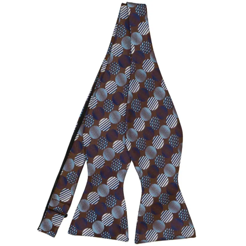 Blue and Dark Bronze Toluca Dot Self-Tie Bow Tie sold by TieMart