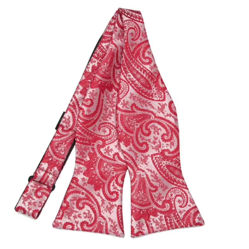 Red Clara Paisley Self-Tie Bow Tie sold by TieMart