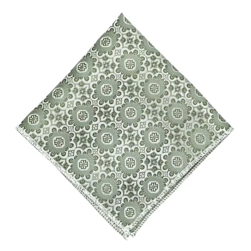 Mint Green Emma Floral Pattern Pocket Square sold by TieMart